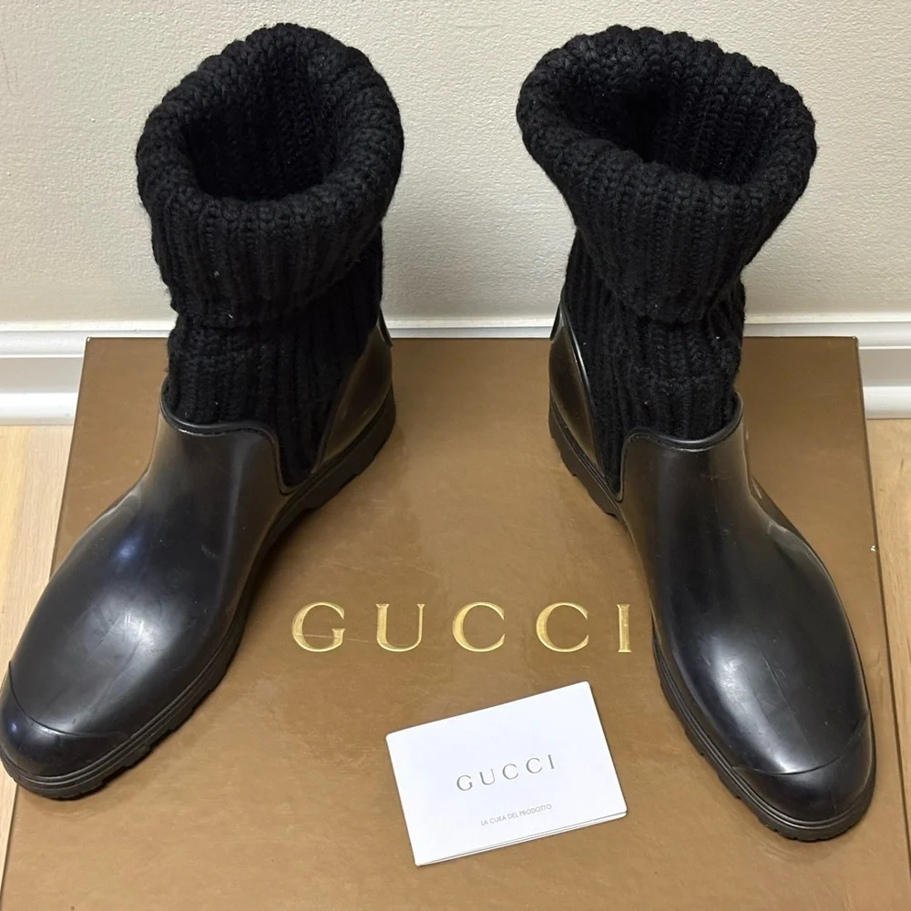 Authentic Women’s Gucci Lana Rubber Boots - Picture 1 of 9